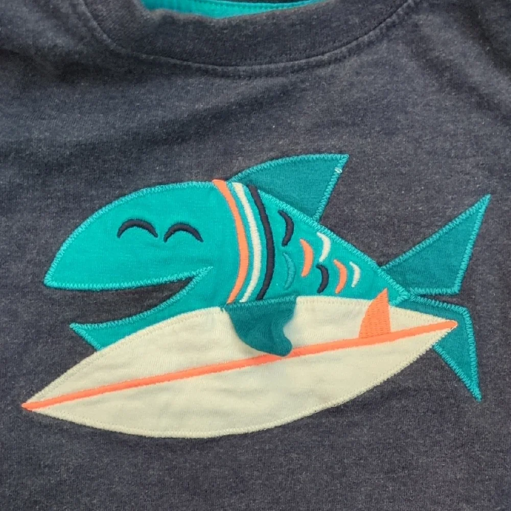 Gymboree Navy Tee with Fish Graphic